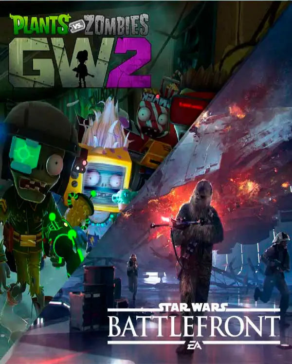 Portada o Cover de Juego Digital Star Wars Battlefront 1 + PvZ 2