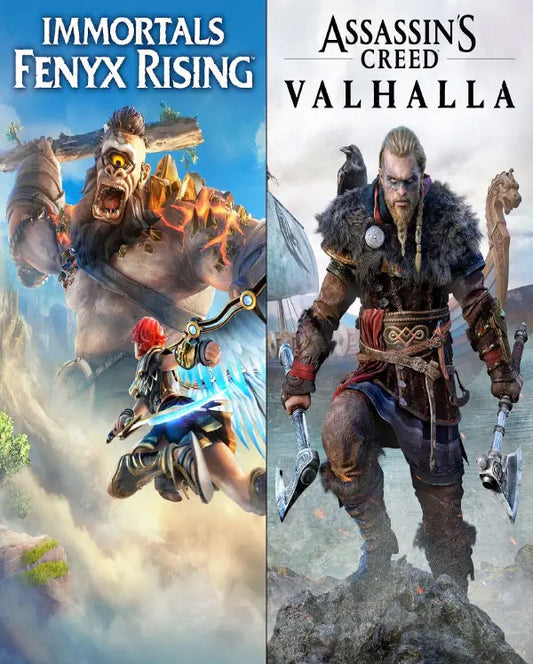 Portada o Cover de Juego Digital Assassin’s Creed Valhalla + Immortals Fenyx
